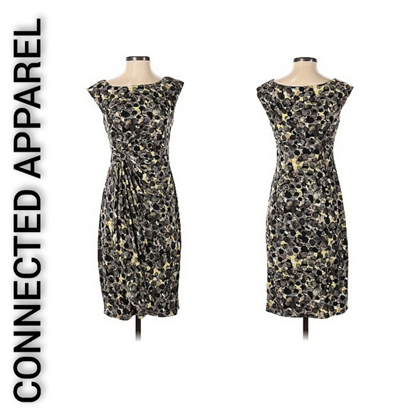 connected apparel Dresses & Skirts - Connected Apparel Yellow Black Gray Cap Sleeve Size 4